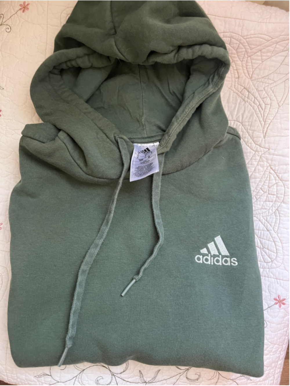 Women's Adidas Green Hoodie Sweatshirt Size S - Picture 2 of 6